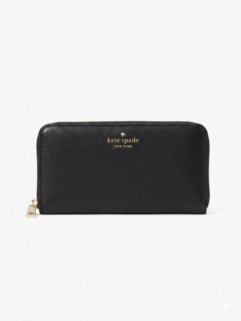 Kate Spade Leila Large Continental Wallet Black Pebbled Leather EUC